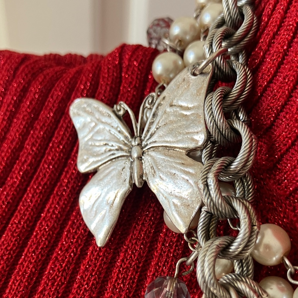 Elegant Silver and Gold Charm Necklace - Picture 5 of 8